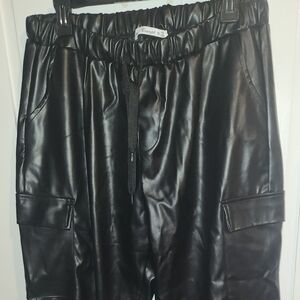 Faux leather pants